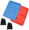 AUBEY 2er Sitzkissen Outdoor für Erwachsene und Kinder, Thermo Sitzkissen Faltbar, Wanderzubehör Sitzunterlage Outdoor, Wander Spielplatz Garten Zubehör (Rot und Blau)