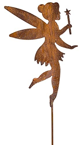 B2S BACK2SEASON Metall Elfe Annika zum stecken Edelrost Gartenstecker Rostfigur Dekoration H=60 cm