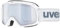 uvex elemnt FM - Skibrille für Damen und Herren - vergrößertes, beschlagfreies Sichtfeld - zugfreie Rahmenbelüftung - white matt/silver-blue - one size