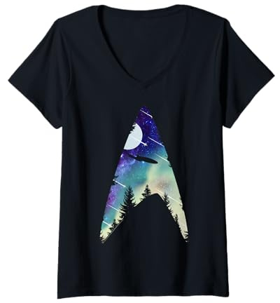 Damen Star Trek: The Next Generation Starfleet Galactic Insignia T-Shirt mit V-Ausschnitt