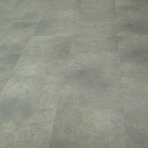 TRECOR® Vinylboden Klick RIGID 4.2 Massivdiele - 4,2 m stark mit 0,30 mm Nutzschicht - Sie kaufen 1 m² - WASSERFEST (Vinylboden | 1m ², Stone Grey)