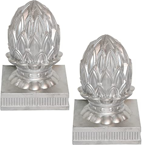 LTL Pfostenkappe 2 Stück Zaunkappe Zierkappe Schutzkappe aus Aluminium Gebürstet für Holzpfosten Holz-Zaun,80x80mm