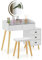 TUKAILAI Schminktisch mit Beleuchtung Spiegel und Hocker, Kosmetiktisch 5 Schubladen, 3 Farben mit Einstellbarer Frisierkommode Frisiertisch, Schminktisch Klein weiß 80x40x138 cm