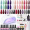 COSCELIA Semipermanent Nail Kit,20pcs Semipermanent Nagellacke mit 80W UV/LED Lampe,Nagelfräser Maniküre Set