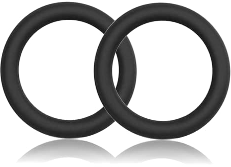 Ganzoo O-Ring Metall für Hunde-Leine, 20mm Innen-Durchmesser, 2 Stück, Zinkring mit Silikon-Beschichtung, Nicht rostend, Rund-Ringe für Paracord 550 Halsband, Handtasche, Metallring, Farbe Schwarz