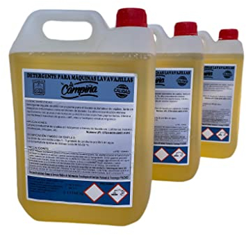 Jabon Líquido Máquinas Lavavajillas · Garrafas de 5 litros · Pack de 3 Unidades · Detergente Lavavajillas Liquido Desengrasante · Detergente para Lavavajillas Máquina Industrial