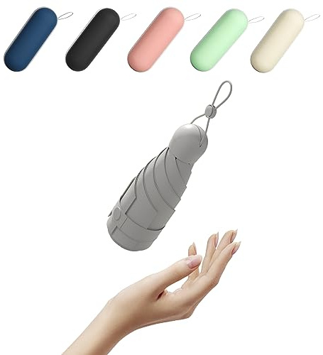BAODINI Mini parapluie de voyage pour sac à main avec étui Petit parapluie compact de poche léger avec protection contre les UV pour les femmes, les enfants et les hommes