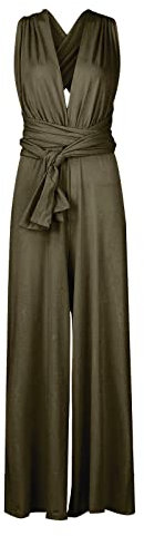 Saymany Jumpsuit Damen, Tiefer V-Ausschnitt Romper, Overall Hosenanzug Für Hochzeit, Grün