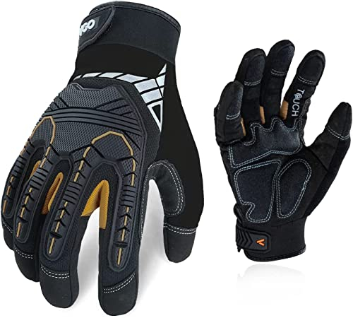 Vgo... 1 Paar hohe Mechnische Arbeitshandschuhe, für große Belastungsarbeit, Vibration-Schutz-Handschuhe, Heavy Duty (SL8849IP)