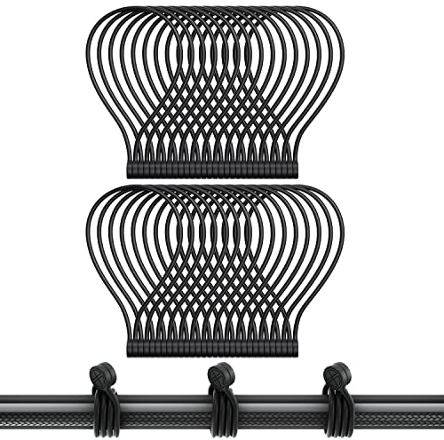 Silicone Magnetic Cable Ties, Reusable Magnetic Twist Ties with Strong Magnet Cable Straps for Bundling and Organizing, Home, Office (Black-32 Packs)