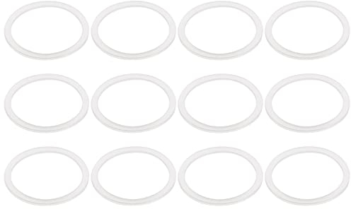 sourcing map Silicone Seals for Mason Jar, 12pcs - Rubber Gasket for Glass Jars, Wide Mouth Leak Proof Fits Canning Lids (White)