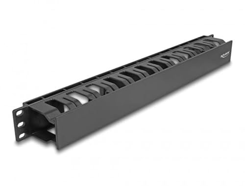 DeLOCK 19 Kabelmanagement Rangierpanel 1 HE schwarz Kunstst.