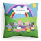 PICANOVA Peppa Wutz Kissen mit Name - Plüsch Dekokissen mit Füllung - Personalisiertes Peppa Wutz Kopfkissen für Kinder - Individuell Geschenk für Kinder - Freunde Regenbogen - 40x40cm