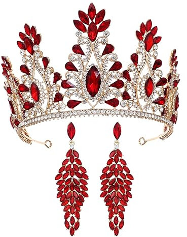 HEWEICSY Tiaras und Kronen für Frauen, Kristall-Hochzeits-Tiara für Frauen, königliche Königin-Krone, Stirnband, Metall, Prinzessinnen-Tiara für Braut, Geburtstag, Abschlussball, metall, Kristall
