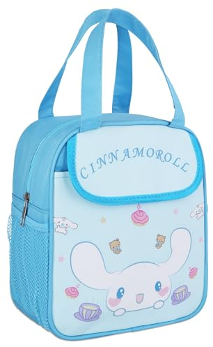 Roffatide Borsa per il pranzo a forma di anime Cinnamoroll con orecchie grandi per uomo e donna a prova di perdite, grande scomparto per conservazione del calore per il freddo, due contenitori per il