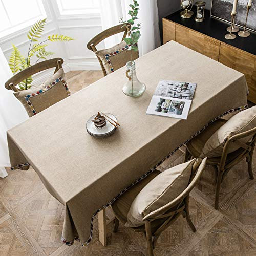 XQSSB Wachstuchtischdecke Wachstuch Wachstischdecke Cotton Thick für Gastronomie Feste Party Hochzeiten Brown 135 × 240cm