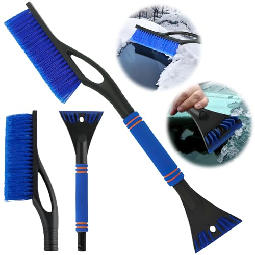 Spazzola da Neve per Auto,Darryy Raschietto Ghiaccio Auto 2 in 1,Snow BrushScraper di Ghiaccio,Rimovibile per Auto Facile da riporre Adatta Ad Auto,Camion,SUV(Blu)