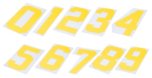 sourcing map 10 Pcs Iron on Numbers, 8 Inch T Shirt Heat Transfer 0~9 Number Patches Iron on Numbers for Jersey Clothing Team Uniform Sports T Shirt Football Basketball Baseball (Yellow)