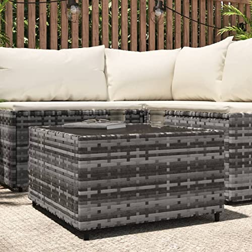 ShGaxin Table Basse de Jardin carré Gris 50x50x30 cm résine tressée,Table Basse Salon,Petite Table Basse,Table Basse Rétro613