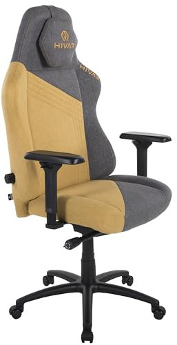 HIVAR Skylar XL Sun Coal | Ergonomischer Gaming Stuhl Bürostuhl, Lordosenstütze, Synchronmechanik, 4D Armlehnen | bis 180kg belastbar