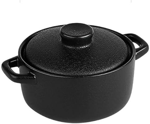 Ramequins avec couvercle – Ensemble de ramequins pour crème brûlée, sauces à tremper, sauces, récipients alimentaires en céramique, parfaits pour les restes de nourriture, plats résistants au four,