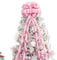 Hismir Christmas Tree Topper - Large Christmas Bow with Glitter Streamer and Patterned Ribbon, Decorative Bows for Xmas Tree Wreath Door Festival Home Decor (Pink Snowflake)