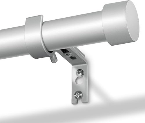 DEFYNEE Gardinenstange Silber 80-218 cm, 25 mm Durchmesser Ausziehbar Vorhangstange Deckenmontage Metall für Schlafzimmer, Terrasse, Glasschiebetür, Wohnzimmer