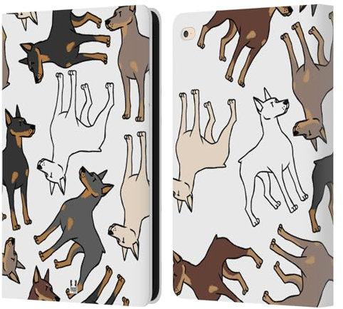 Head Case Designs Doberman Razze di Cani 2 Custodia Portafoglio in Pelle Compatibile con Apple iPad Air 2 (2014)