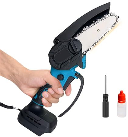 Mini 4 Zoll Kettensäge kompatibel mit Makita 18V Akku, Akku Kettensäge, Tragbare elektrische Kettensäge, leichte Handsäge, elektrische Säge zum Holzschneiden im Garten, Baumschnitt(ohne Akku)