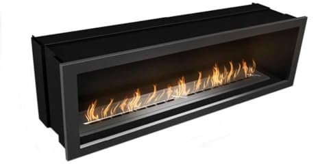 Icon Fires Slimline SFB1350 Stahl-Ethanol-Kamin, 7,7 kW, Lange Brenndauer von 9 Stunden, Eleganter und langlebiger Kamin.