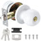 sourcing map Privacy Door Knob, Round Shape Door Knobs, for Bedroom Bathroom Interior/Exterior