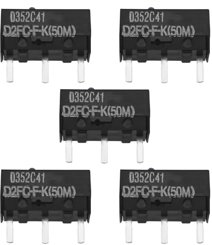 OTOTEC Lot de 5 micro-commutateurs D2FC-F-K (50 m) pour souris à pois bleus compatibles avec Logitech série MX compatible avec Logitech G Series compatible avec Apple G3 G4 G5