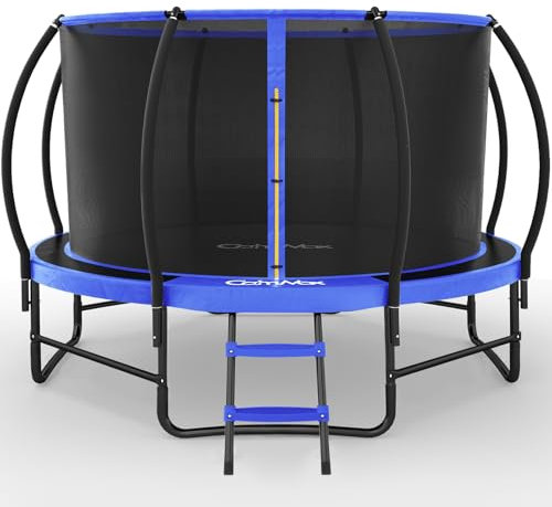 CalmMax 10FT/305CM Trampoline with Enclosure Net Ladder Indoor/Outdoor Trampoline for Kids Toddler - ASTM Approval