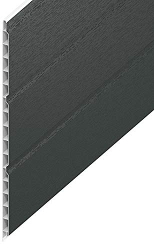 uPVC Hollow Soffit Cladding Panels - Anthracite Grey Plastic Soffit Board - 2.5 Metre (8ft) Length x 300mm (1ft) Wide
