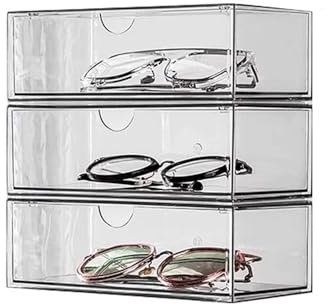 FUHAI-666 Brillenhalte Brillenständer, Sonnenbrillen-Platzierungsschrank, Desktop-Requisiten-Aufbewahrungsbox, staubdichte transparente Brillenbox Brillenständer(Groß)