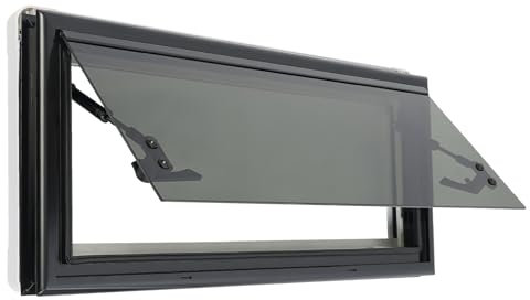 Wohnwagenfenster Ausstellfenster Seitenfenster Wohnmobil Fenster & RV Klappfenster, Externes Push Fenster mit integriertem Rollo und Fliegengitter für Wohnwagen Van Camper (B-700*300mm)