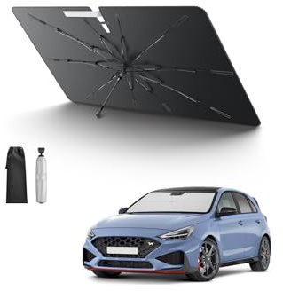 SKTU Sonnenschirm Frontscheiben kompatibel mit Hyundai i30 2017-2024 Innen Faltbar Sonnenschutz Frontscheibenabdeckung mit UV Schutz