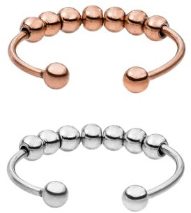 Purelei® Shade Anxiety Ring Set - Fidget – Damenring aus langlebigem Edelstahl – Wasserfeste Ringe – in verstellbaren Größen erhältlich von 50-66 - Damenschmuck (Silver, 50-60)