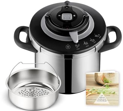 SEB Clipso+ CHEF 10L Cocotte-minute, 7-10 convives, Induction, 4programmes cuisson, Ouverture et fermeture du couvercle d'une seule main, P4551500