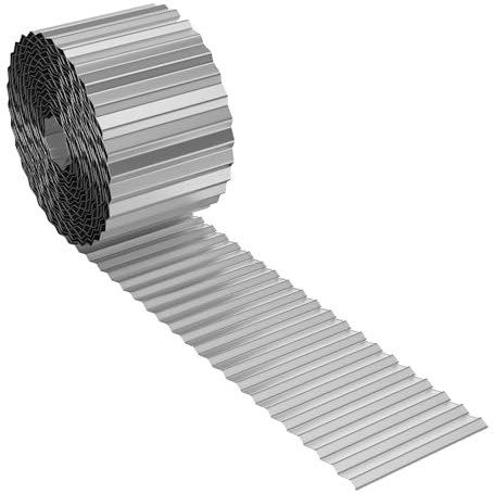Garden Mile 3M Galvanised Steel Garden Edging - Easy Install Metal Lawn Edging - Heavy Duty Rust Resistant Weather Resistant For Garden, Patio, Flowerbeds and Outdoor Spaces (15cm x 3m - x1)