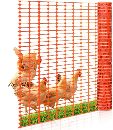 Ollewiellan Absperrzaun Kunststoff, 30 m lang, 1 m hoch, beweglicher Begrenzungszaun ohne Strom, Zaun flexibel, mobiles Netz für den Garten, Sicherheitszaun，Orange