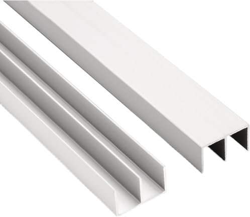Kit de rails de porte coulissante en plastique pour portes coulissantes à double rail pour panneaux de 3 à 5 mm d'épaisseur, fonctionnement fluide (160 cm)