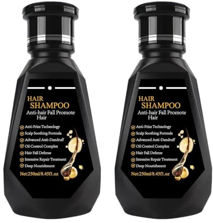 Natürliches Bio-Ingwer-Shampoo, tief nährendes, sauberes Ingwer-Shampoo für Haarwachstum und -reparatur, gegen Haarausfall und Ausdünnung, nährt die Kopfhaut und macht dickere (2pcs)