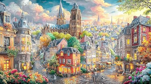 Kölner Dom Erwachsenenpuzzle 1000 Teile Puzzle Spaßiges Geschenk & Hausaktivität für Erwachsene und Kinder ab 12 Jahren Bildungsspiele 70x50/1000 Teile