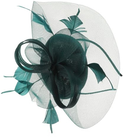 Baluue Bandeau et Pince Élégant et Confortable Accessoire pour Femmes Chapeau de Mariage en Tissu Léger et Plume Artificielle pour Fêtes et Anniversaires