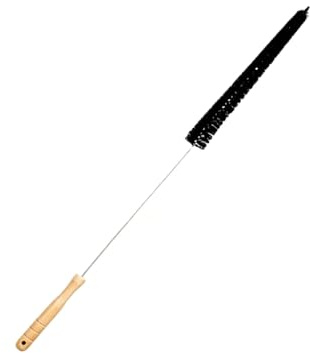 Heizkörperbürste Lang 120cm Heizungsbürste für Flachheizkörper & Rippenheizkörper | Flexible Heizkörper Reinigungsbürste mit Holzgriff | Heizungsreiniger für Staub & Schmutz | 1 Stück Schwarz