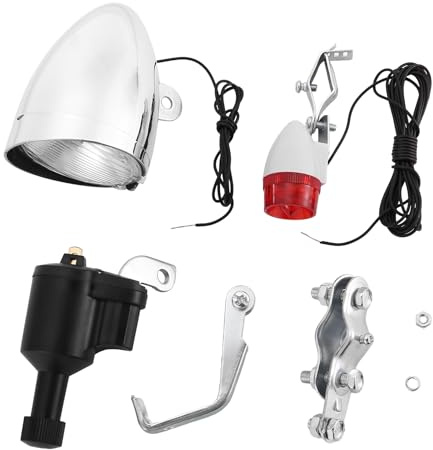 Qeunrtiy Bike Light Bicycle Motorized Bike Friction Dynamo Generator Head Tail Light 6V 3W Bike Acessories