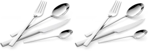 Lagostina Giada Set Servizio Posate Acciaio Inox 18/10 per 6 Persone, 24 Pezzi, con 6 Forchette, 6 Coltelli Tavola, 6 Cucchiai, 6 Cucchiaini Caffè, Spessore 3.5 mm, Finitura Lucida a Specchio
