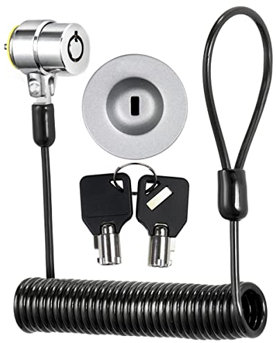 I3C Kabelschloss für PC Sicherheitskabel mit Schlüssel Laptopschloss Sicherheitsschloss für Laptop Smartphone Mac iPad iPhone Tablet (1 Stück Silber)