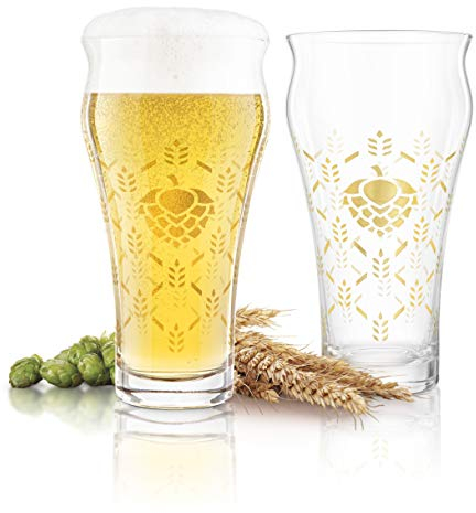 Final Touch Lot de 4 verres à bière Orley & ‿Hops